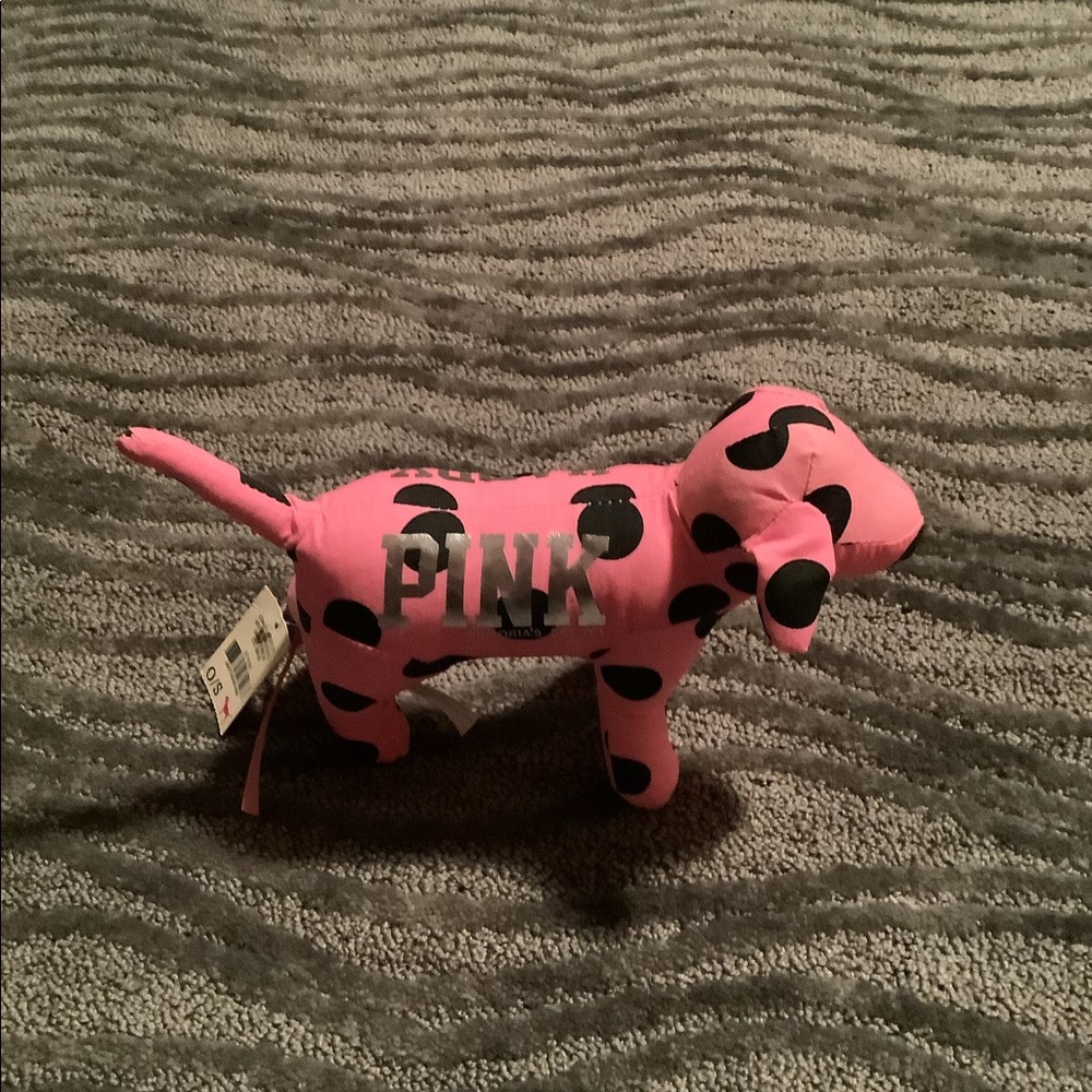 Pink stuffed mini dog